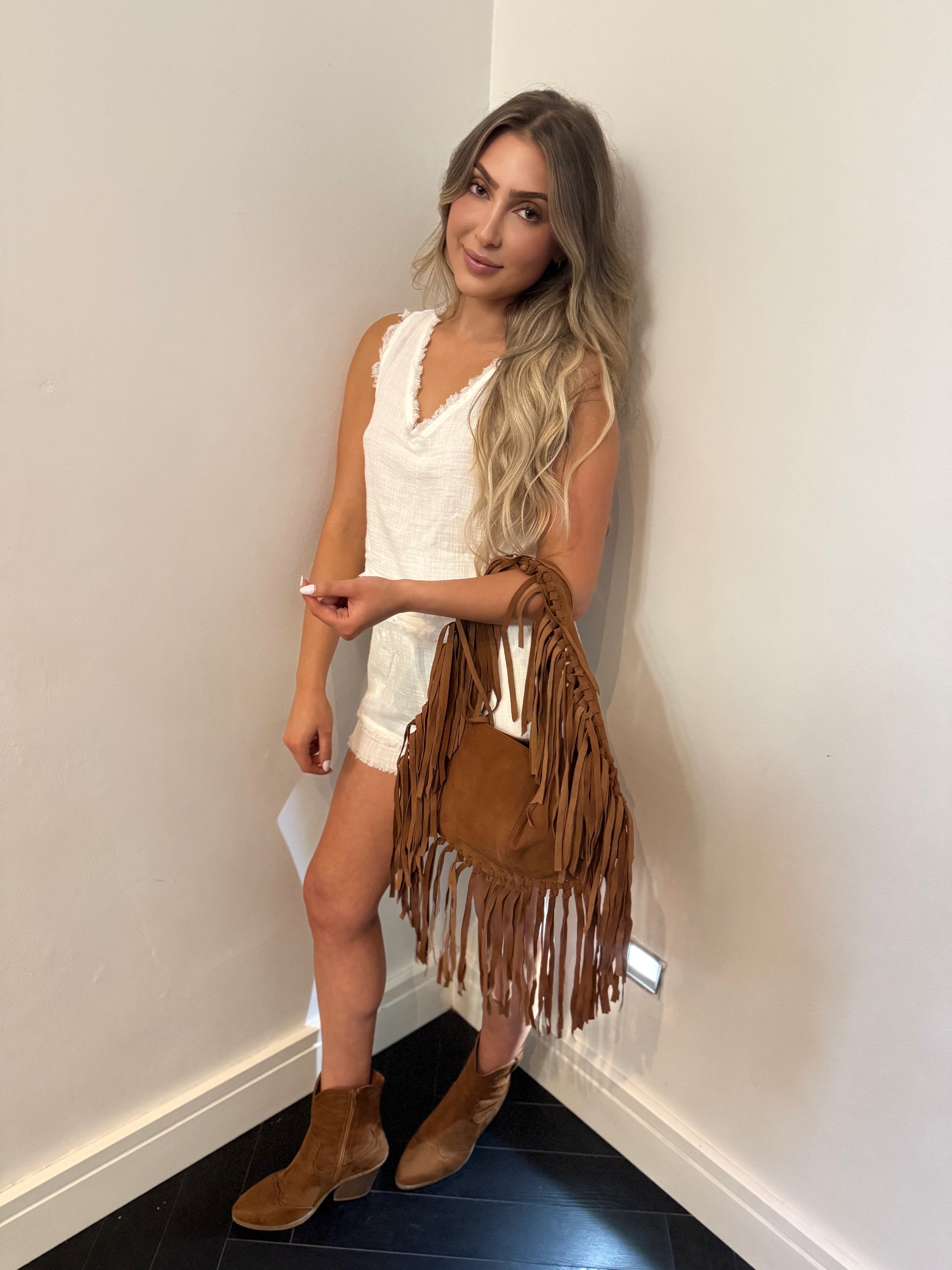 ZM The Label ~ Tan Suede Tassel Bag