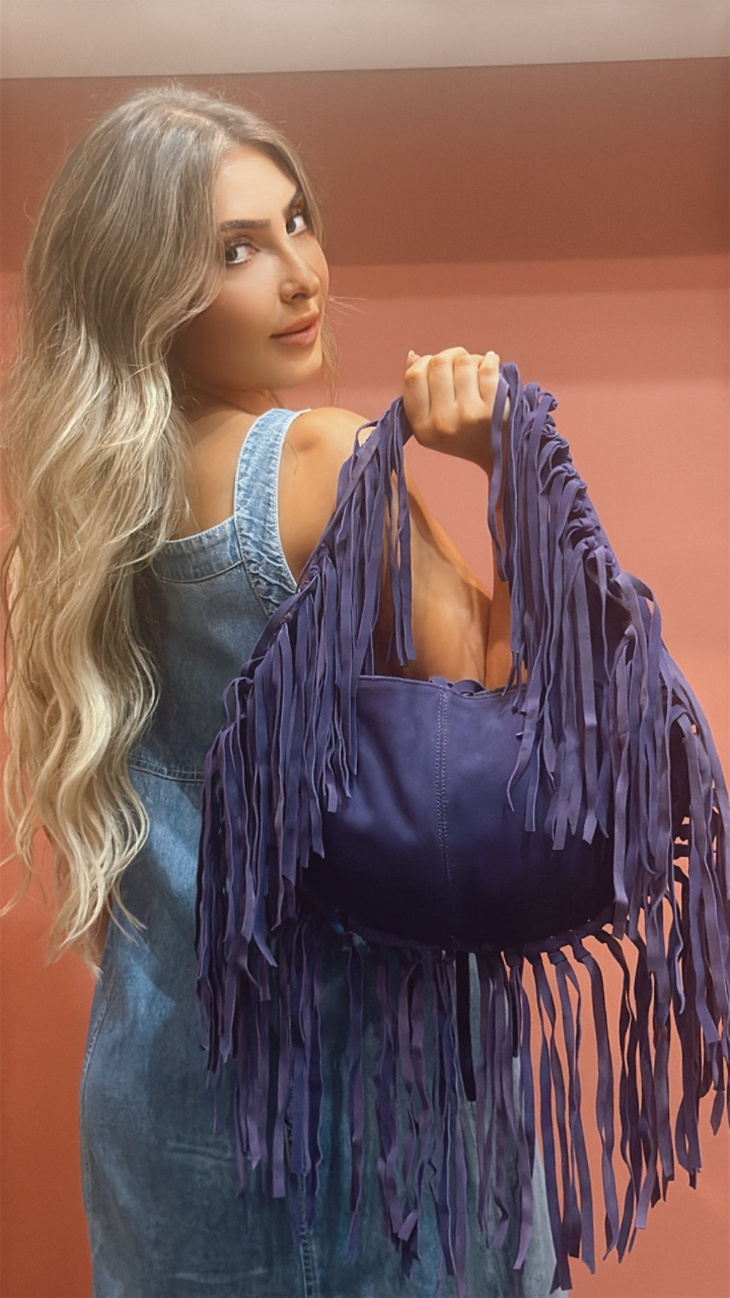 ZM The Label ~ Purple Suede Tassel Bag